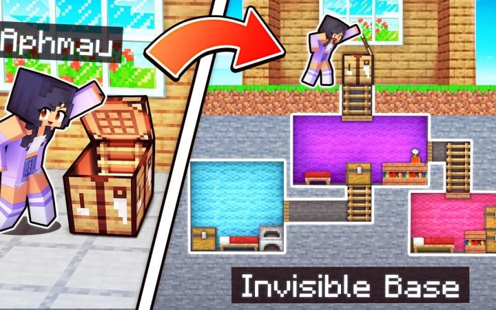 【Aphmau】我的世界|通往秘密地下室的隐形门100% INVISIBLE Door To My SECRET Minecraft Base!截图