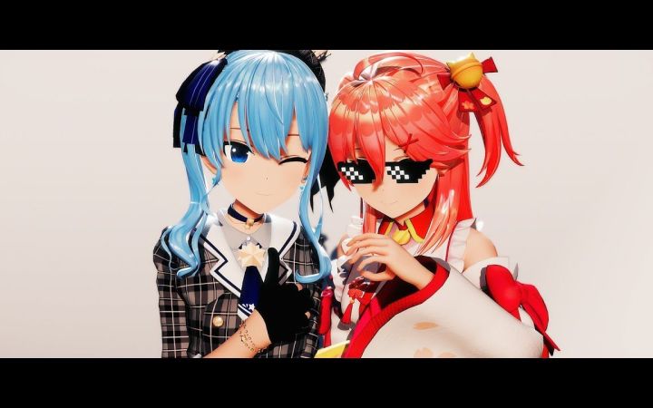 【VtuberMMD】Just Miko dancing【樱巫女&星街彗星】【搬运】截图