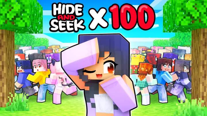【Aphmau】100 名玩家在 Minecraft 中捉迷藏!截图
