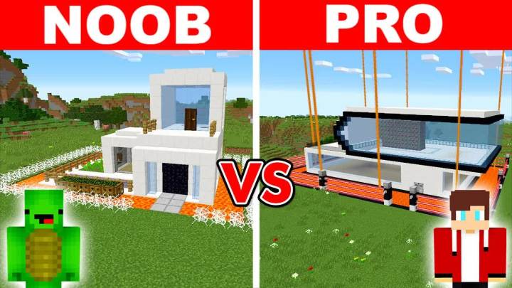 Minecraft新手vs高手:最安全的僵尸安全屋建造挑战截图