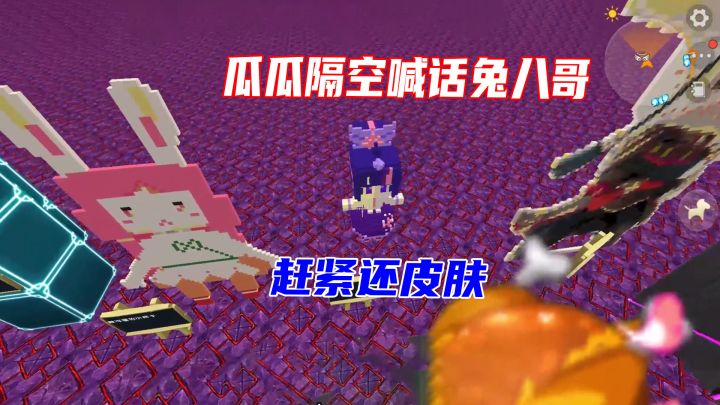 迷你世界：瓜瓜在线喊话兔八哥，知道了秘密就赶紧还皮肤呀截图