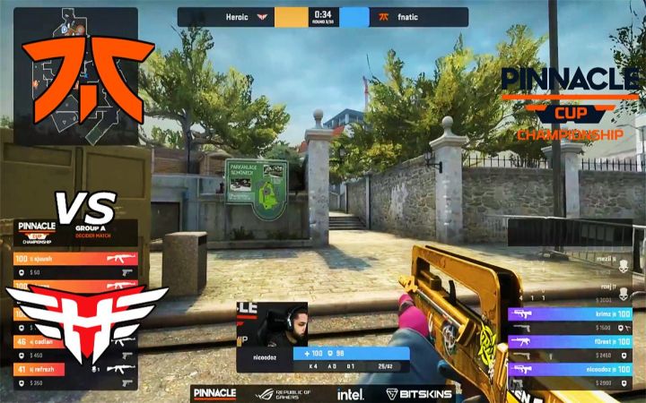 【2022巅峰杯冠军赛】fnatic vs Heroic - A组第2名争夺赛 BO3高光集锦 l CSGO截图
