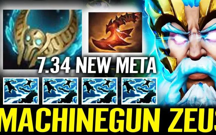 天梯局7.34版本宙斯,亡灵胸针+大跳刀化身众神之主!【DOTA2】截图
