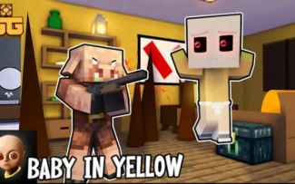 怪物学院动画:baby in Yellow黄色宝宝 第二部分 电脑游戏挑战动画丨我的世界动画
