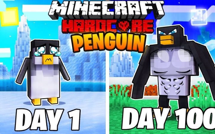 【Swidge】我的世界|企鹅百天生存I Survived 100 Days as a PENGUIN in Hardcore Minecraft!截图