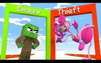 怪物学院1504集丨Money run challenge -Thief 长腿妈咪 vs 乞丐僵尸丨Poppy playtime 2 我的世界动画