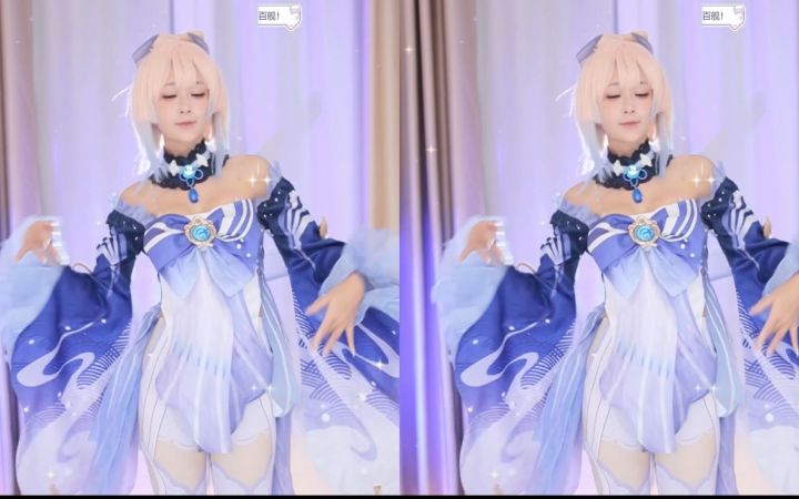 【鱼子酱】《桃花旗袍》珊瑚宫心海限定 直播跳舞录屏截图