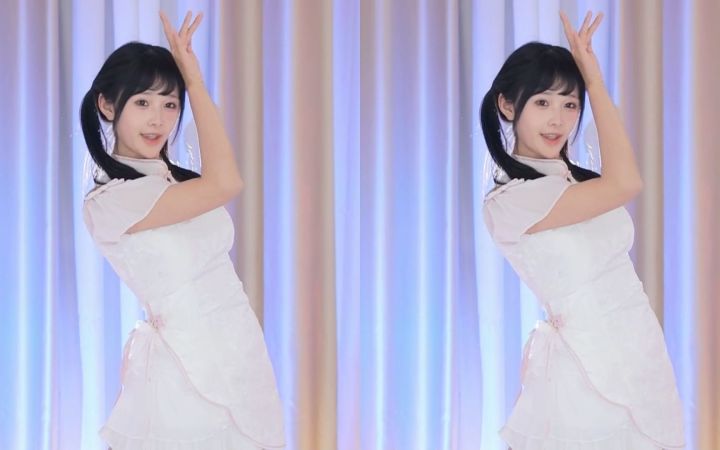 【鱼子酱】《花.间.酒》白色常服套装 直播跳舞录屏截图