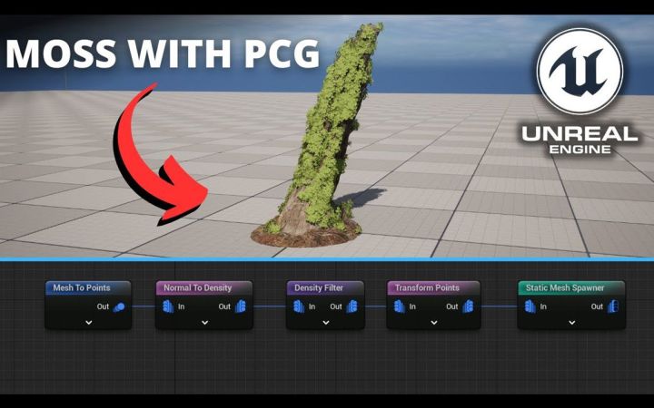 如何在虚幻引擎5中使用PCG将苔藓添加到网格中截图
