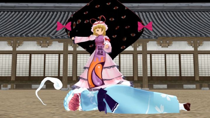 【东方MMD】幽幽子倒地时,八云紫竟跳起了舞截图