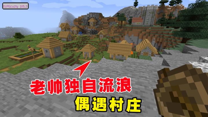 我的世界冰火传说6：为躲避家乡的小江，老帅独自流浪，偶遇村庄截图