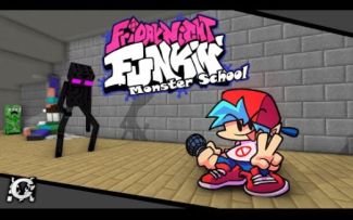 怪物学院动画:1291集丨挑战星期五之夜FNF丨我的世界动画