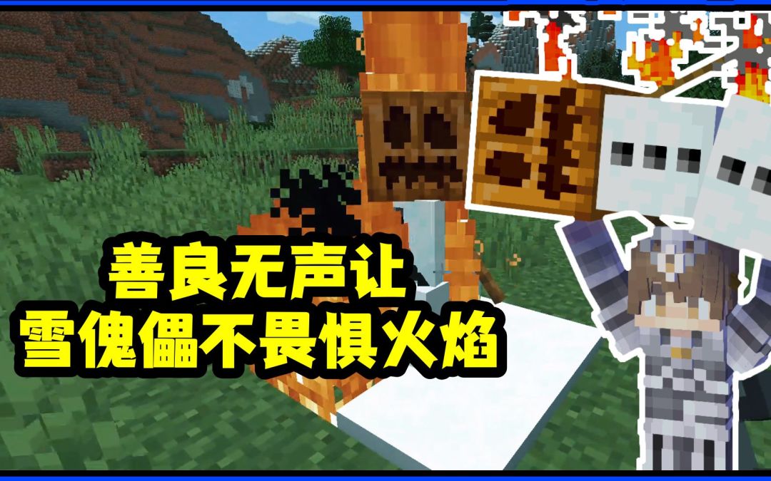 我的世界冷知识：如何让可怜的雪傀儡不再害怕火焰截图