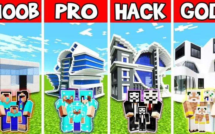【搬运】Minecraft：家庭大型现代房屋建造挑战赛--新手VS高手VS黑客VS上帝 by Noobas - Minecraft截图