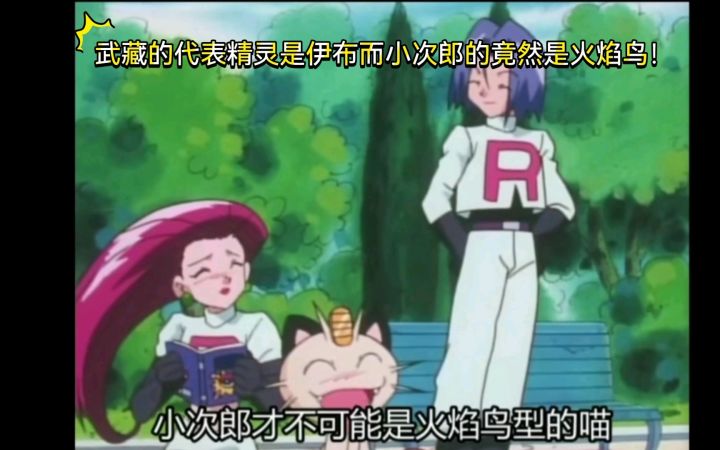 精灵宝可梦 武藏的代表精灵是伊布而小次郎的竟然是火焰鸟!截图