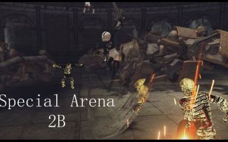 转载《尼尔机械纪元》2B 水下竞技场 最高难度 禁止超频 lv99