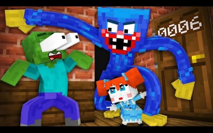怪物学院第1791集丨Poppy playtime 第三章丨宣传片2023-Huggy wuggy丨我的世界动画截图