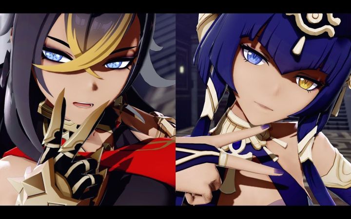 【原神MMD】Kiss me 愛してる (Kiss me 我爱你) 【迪希雅&坎蒂丝】【搬运】截图