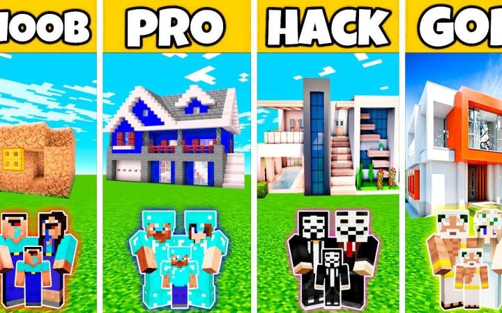 【搬运】Minecraft:完美的现代住宅建造挑战-新手VS高手VS黑客VS上帝 by Noobas - Minecraft截图
