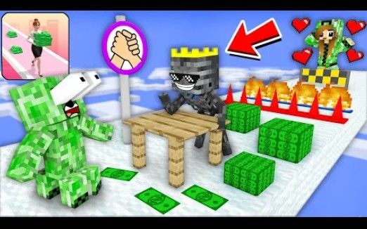 怪物学院1370集丨Money run 拿钱跑3D Challenge-我的世界动画截图