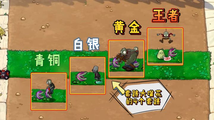 植物大战僵尸:套路大嘴花的4个段位!截图
