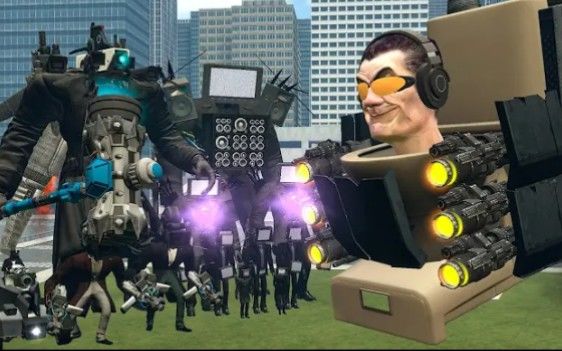 新升级版GMan马桶人厕所 VS 泰坦监控人与电视人Bosses(Garry′s Mod)截图
