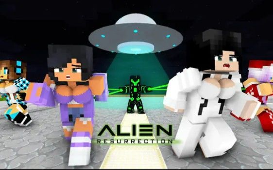 怪物学院1548集丨Herobrine vs Alien丨我的世界动画截图
