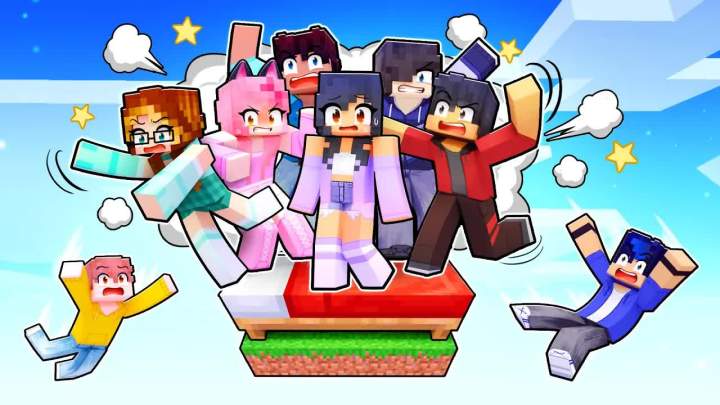 【Aphmau】我的世界里,15个朋友在一床之战!截图
