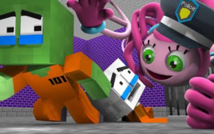 怪物学院动画:如果长腿妈咪当了警察 Poppy playtime 我的世界动画截图