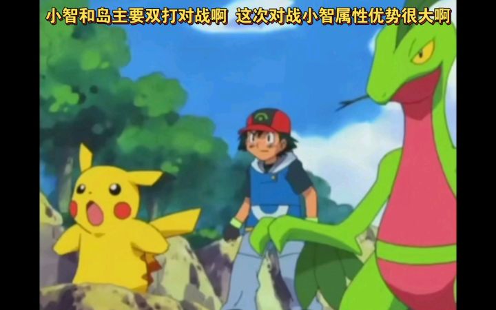 精灵宝可梦 小智和岛主要双打对战啊 这次对战小智属性优势很大啊截图