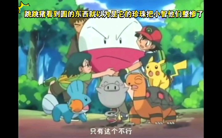 精灵宝可梦 跳跳猪看到圆的东西就以为是它的珍珠把小智他们整惨了截图