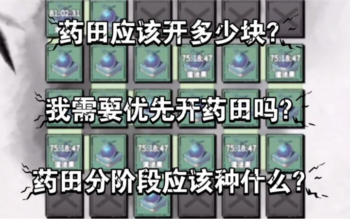 【一念逍遥】药田应该开几块？分阶段应该种什么？截图