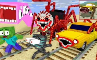 MC怪物学院动画丨全季集，火车恐怖挑战，火车食客丨我的世界动画