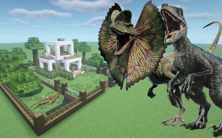 【GamingTurtle】我的世界|双脊龙迅猛龙场How To Make a Velociraptor and Dilophosaurus Farm截图