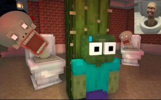 MC怪物学院动画丨2个马桶人厕所恐怖挑战丨我的世界动画