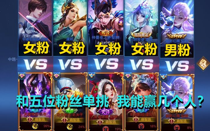 和五位粉丝单挑,四女粉一男粉,我能赢几个人?截图