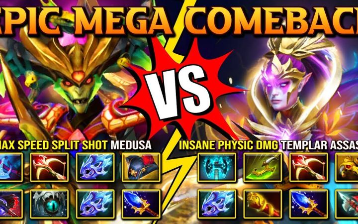 六神装1号位对决!4w经济无解肥TA vs 圣剑美杜莎精彩翻盘局【DOTA2】截图