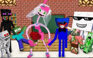 怪物学院1549集丨huggy wuggy And 长腿妈咪Wedding Challenge丨Poppy playtime 2 我的世界动画