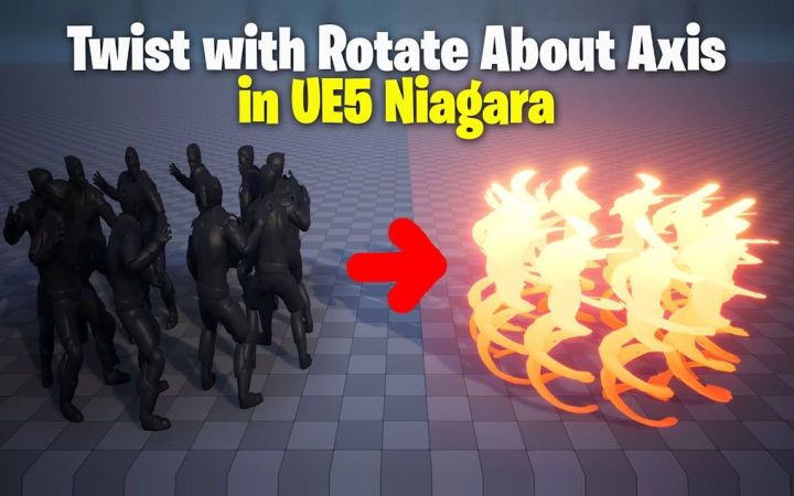 在UE5中制作绕轴旋转的扭曲特效 【UE5 Niagara 教程】截图