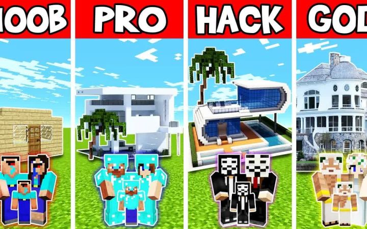 【搬运】Minecraft:家庭夏季现代房屋建造挑战赛--新手VS专家VS黑客VS上帝 by Noobas - Minecraft截图