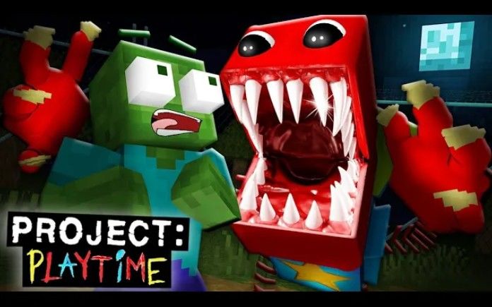 怪物学院第1814集丨Project Playtime Boxy Boo vs huggy wuggy 长腿妈咪丨我的世界动画截图