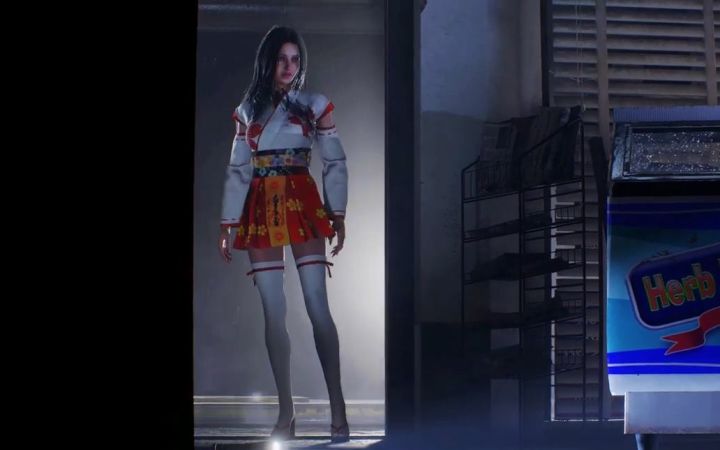 《生化危机2重制版》MOD 克莱尔巫女装截图