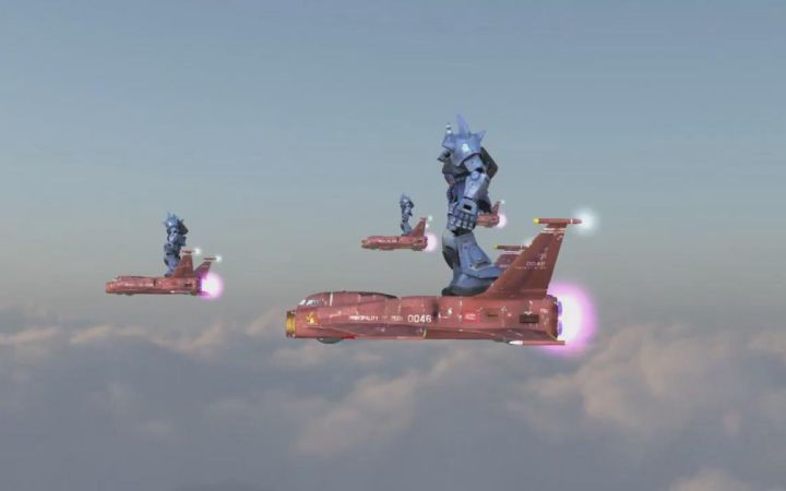 转载油管 粉丝制作CG版《高达0079》吉恩军老虎搭载飞行运载机出击截图