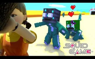 怪物学院1449集丨挑战鱿鱼游戏红灯绿灯challenge丨我的世界动画