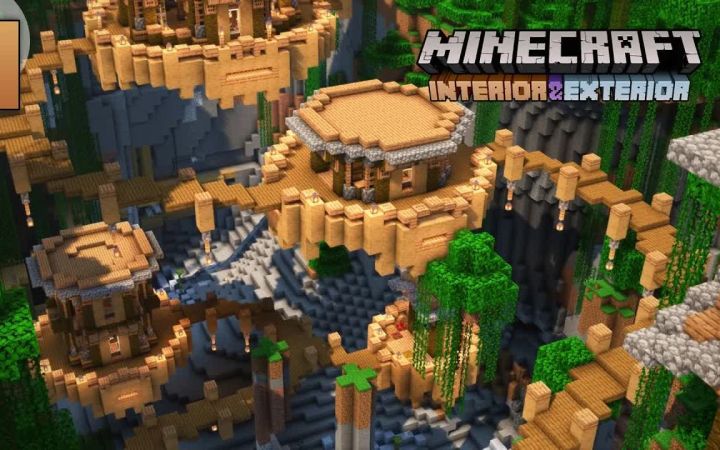 【搬运】Minecraft内部和外部:终极丛林基地 | 漂浮树屋教程 by Reimiho截图