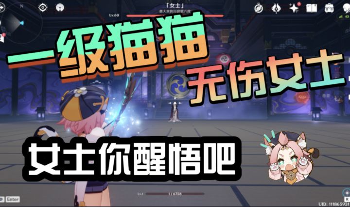 【原神】一级猫猫无伤60级女士截图