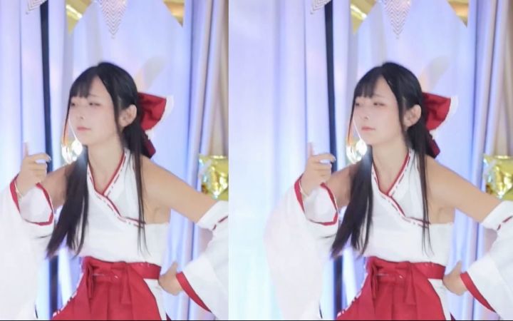 【鱼子酱】《青海摇》和风巫女服套装 直播跳舞录屏截图