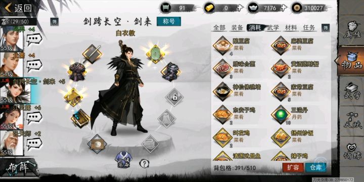 我的侠客 九剑卡32门武学20难度锤张少截图