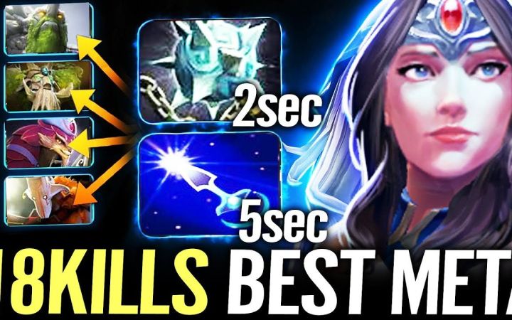 缚灵索+碎颅锤,18杀白虎【DOTA2米拉娜】截图