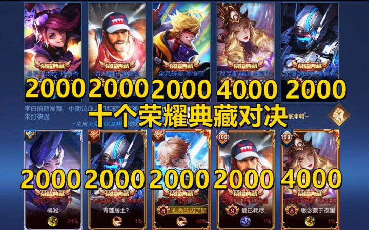 擂台赛：十个荣耀典藏对决，全屏都是特效贼爽！截图